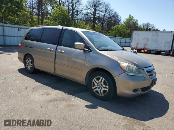 2005 Honda Odyssey EX-L with VIN 5FNRL38735B040552, listed as a Copart auction lot 57435355 with 183,768 mi miles and Salvage title. Bid and sale history available at DreamBid. Image 4.
