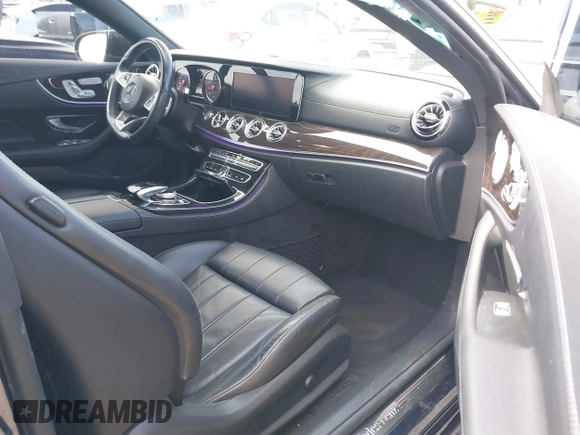 2018 Mercedes-Benz E-Class E 400 with VIN WDD1J6FB9JF067942, listed as a IAAI auction lot 41635911 with 38,478 mi miles. Bid and sale history available at carsss.com. Image 5.