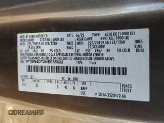 2022 Ford Super Duty F-450 DRW XL with VIN 1FT8W4DT2NEE85622, listed as a Copart auction lot 78214674 with 33,727 mi miles and Salvage Title. Bid and sale history available at carsss.com. Image 12.