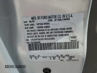 2001 Ford Focus SE with VIN 1FAFP36301W343386, listed as a Copart auction lot 78398514 with Not Provided miles and Salvage Title. Bid and sale history available at carsss.com. Image 13.