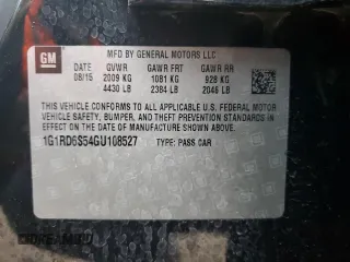 2016 Chevrolet Volt Premier with VIN 1G1RD6S54GU108527, listed as a Copart auction lot 39266083 with 80,423 mi miles. Bid and sale history available at carsss.com. Image 12.