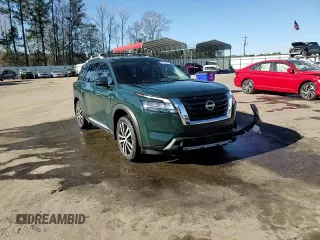2023 Nissan Pathfinder Platinum with VIN 5N1DR3DH9PC249135, listed as a Copart auction lot 87843415 with 16,796 mi miles and Salvage title. Bid and sale history available at DreamBid. Image 14.
