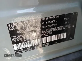 2020 Toyota RAV4 XLE with VIN 2T3W1RFV3LW088881, listed as a Copart auction lot 61539905 with 27,996 mi miles and Clean title. Bid and sale history available at DreamBid. Image 13.