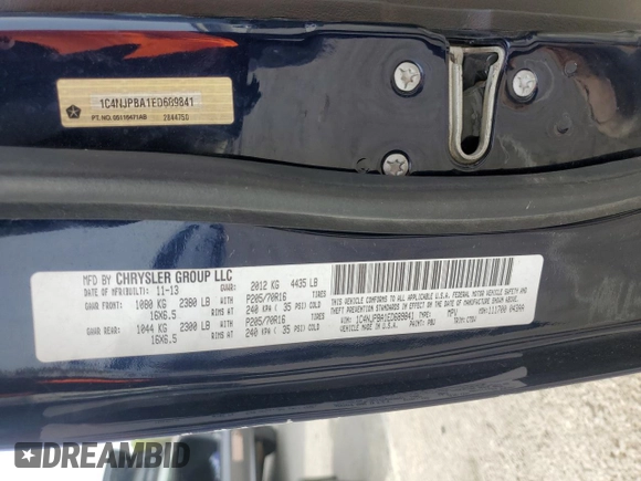 2014 Jeep Patriot Altitude with VIN 1C4NJPBA1ED689841, listed as a Copart auction lot 53427925 with 168,601 mi miles and Salvage title. Bid and sale history available at DreamBid. Image 14.