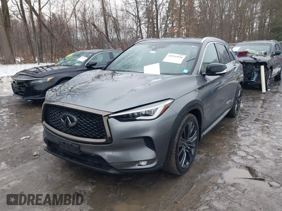 2020 Infiniti QX50 Essential with VIN 3PCAJ5M36LF109877, listed as a IAAI auction lot 41552926 with 62,486 mi miles and . Bid and sale history available at DreamBid. Image 6.