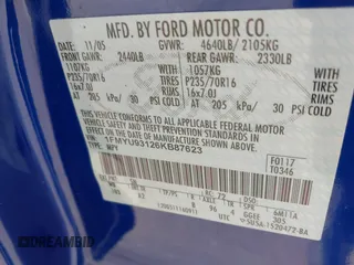 2006 Ford Escape XLT с VIN 1FMYU93126KB87623, выставлен на аукционе IAAI как лот 42709859 с пробегом 126 611 миль миль и . История ставок и продаж доступна на DreamBid. Изображение 9.