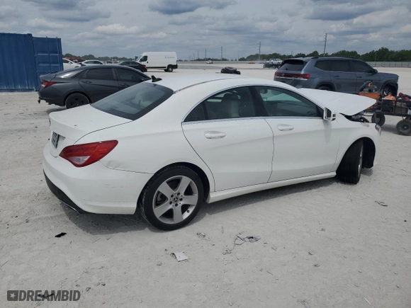 2018 Mercedes-Benz CLA with VIN WDDSJ4EB0JN684310, listed as a Copart auction lot 49989205 with 0 mi miles and Salvage Title. Bid and sale history available at carsss.com. Image 3.