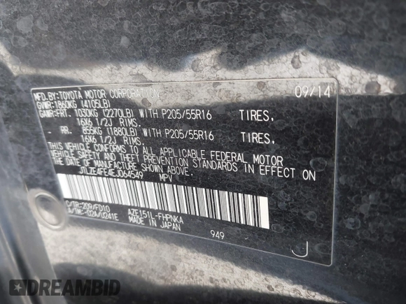 2014 Scion xB with VIN JTLZE4FE4EJ064549, listed as a IAAI auction lot 41392280 with 148,962 mi miles. Bid and sale history available at carsss.com. Image 9.
