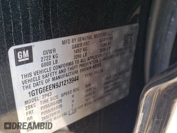 2018 GMC Canyon 4WD Denali with VIN 1GTG6EEN9J1213944, listed as a Copart auction lot 72035704 with 89,652 mi miles and Salvage Title. Bid and sale history available at carsss.com. Image 12.