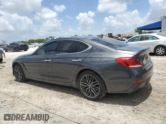 2019 Genesis G70 Advanced with VIN KMTG34LA7KU043961, listed as a Copart auction lot 60412685 with 47,710 mi miles and Salvage title. Bid and sale history available at DreamBid. Image 2.