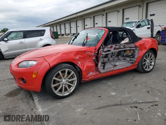 2006 Mazda MX-5 Miata Grand Touring with VIN JM1NC25F260102320, listed as a Copart auction lot 63183595 with 205,383 mi miles and Salvage title. Bid and sale history available at DreamBid. Image 1.