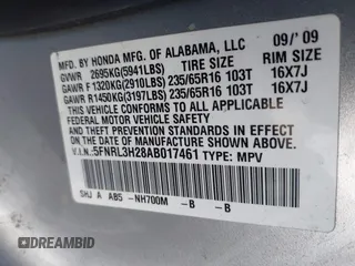 2010 Honda Odyssey LX с VIN 5FNRL3H28AB017461, выставлен на аукционе IAAI как лот 42529742 с пробегом 194 363 миль миль и . История ставок и продаж доступна на DreamBid. Изображение 9.