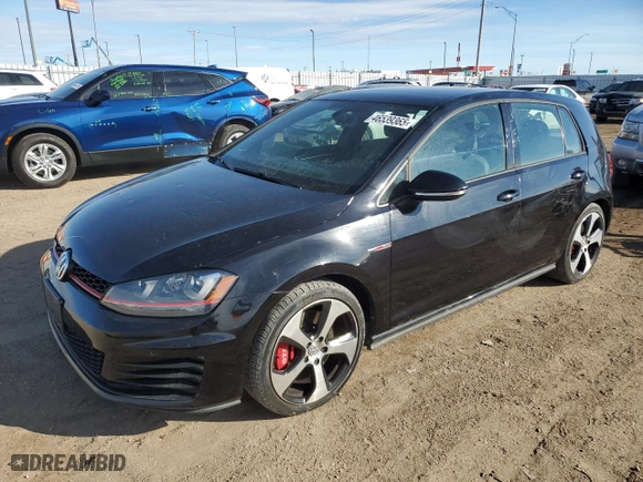 2015 Volkswagen Golf GTI Autobahn w/Performance Pkg with VIN 3VW547AU2FM099413, listed as a Copart auction lot 46539365 with 47,764 mi miles and Salvage Title. Bid and sale history available at carsss.com. Image 1.