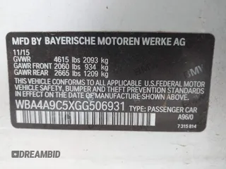 2016 BMW 4 Series 428i with VIN WBA4A9C5XGG506931, listed as a IAAI auction lot 41539868 with 91,292 mi miles. Bid and sale history available at carsss.com. Image 9.