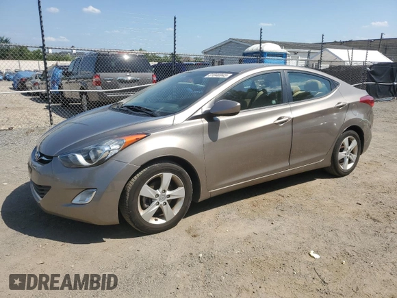2013 Hyundai Elantra GLS with VIN 5NPDH4AE9DH444482, listed as a Copart auction lot 61846945 with 76,536 mi miles and Salvage title. Bid and sale history available at DreamBid. Image 1.