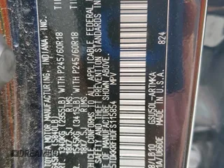 2015 Toyota Highlander XLE z VIN 5TDKKRFH0FS115854, wystawiony jako Copart lot #57512785 z przebiegiem 143 923 mil mil oraz Szkoda całkowita • Salvage title. Historia ofert i sprzedaży dostępna na DreamBid. Obrazek 14.