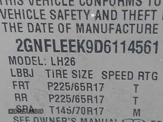 2013 Chevrolet Equinox LT with VIN 2GNFLEEK9D6114561, listed as a IAAI auction lot 42119433 with 217,297 mi miles. Bid and sale history available at carsss.com. Image 9.