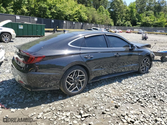 2021 Hyundai Sonata N Line with VIN 5NPEK4JCXMH105587, listed as a Copart auction lot 56656674 with 46,290 mi miles and Salvage Title. Bid and sale history available at carsss.com. Image 3.