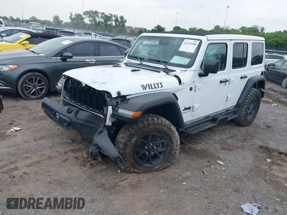 2024 Jeep Wrangler Sport S with VIN 1C4PJXDG9RW289370, listed as a IAAI auction lot 42274788 with 15,776 mi miles and . Bid and sale history available at DreamBid. Image 18.