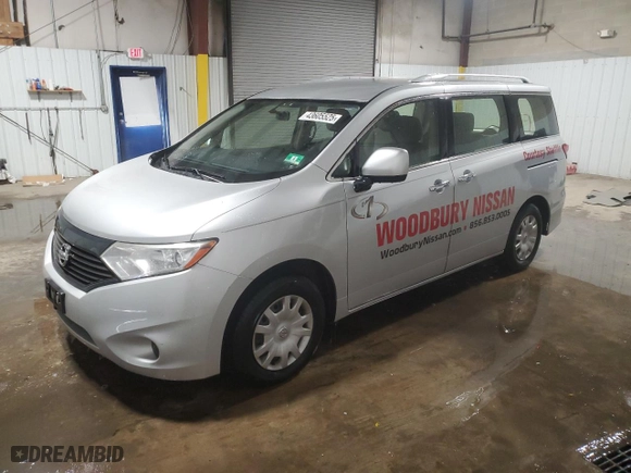 2015 Nissan Quest SL with VIN JN8AE2KP9F9132906, listed as a Copart auction lot 43605525 with 59,485 mi miles and Salvage Title. Bid and sale history available at carsss.com. Image 1.