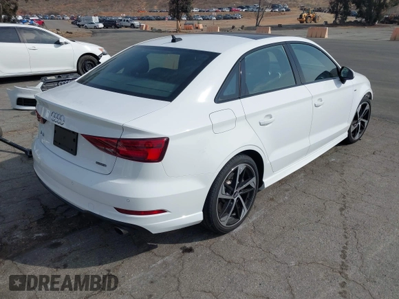 2020 Audi A3 Sedan S line Premium with VIN WAUBEGFF0LA057518, listed as a IAAI auction lot 41479810 with 29,201 mi miles. Bid and sale history available at carsss.com. Image 4.