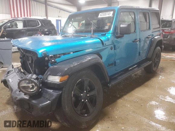 2020 Jeep Wrangler Unlimited Sport Altitude with VIN 1C4HJXDNXLW335332, listed as a Copart auction lot 62008745 with 57,449 mi miles and Salvage title. Bid and sale history available at DreamBid. Image 1.