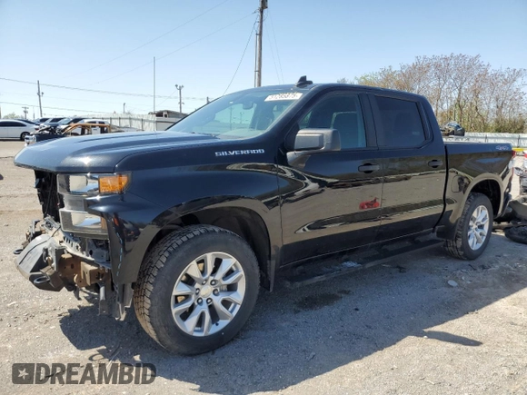 2021 Chevrolet Silverado 1500 Custom with VIN 1GCPYBEK1MZ218107, listed as a Copart auction lot 51285875 with 92,619 mi miles and Salvage Title. Bid and sale history available at DreamBid. Image 1.