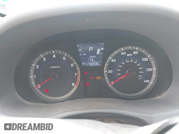 2012 Hyundai Accent SE with VIN KMHCU5AE6CU039158, listed as a IAAI auction lot 41721743 with 178,208 mi miles. Bid and sale history available at carsss.com. Image 7.