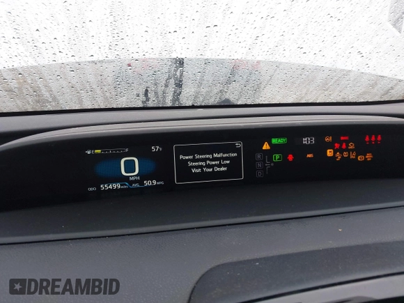 2021 Toyota Prius L Eco with VIN JTDKAMFU6M3150707, listed as a IAAI auction lot 41867272 with 55,499 mi miles and . Bid and sale history available at DreamBid. Image 7.
