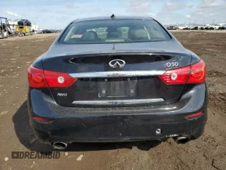 2014 Infiniti Q50 with VIN JN1BV7AR2EM680986, listed as a Copart auction lot 47802735 with 165,946 mi miles and Salvage Title. Bid and sale history available at DreamBid. Image 6.