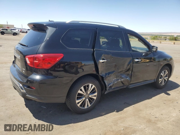 2017 Nissan Pathfinder Platinum with VIN 5N1DR2MM7HC653947, listed as a Copart auction lot 57311315 with 161,209 mi miles and Salvage title. Bid and sale history available at DreamBid. Image 3.