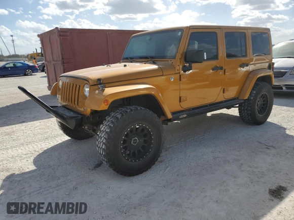 2014 Jeep Wrangler Unlimited Rubicon X with VIN 1C4HJWFGXEL167737, listed as a Copart auction lot 77240414 with 97,721 mi miles and Non repairable. Bid and sale history available at DreamBid. Image 1.