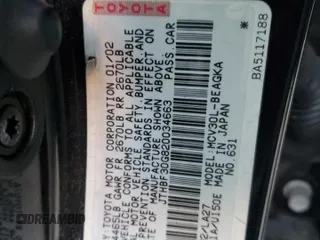 2002 Lexus ES 300 with VIN JTHBF30G820034663, listed as a Copart auction lot 86372184 with 133,837 mi miles and Salvage title. Bid and sale history available at DreamBid. Image 12.
