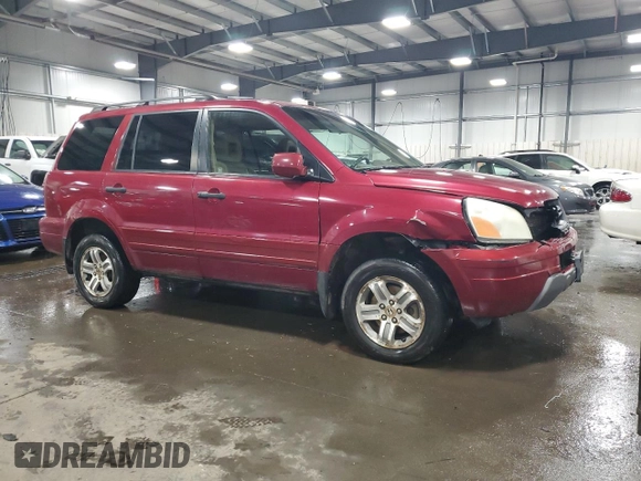 2005 Honda Pilot EX-L with VIN 5FNYF185X5B047522, listed as a Copart auction lot 55839695 with 237,707 mi miles and Salvage title. Bid and sale history available at DreamBid. Image 4.