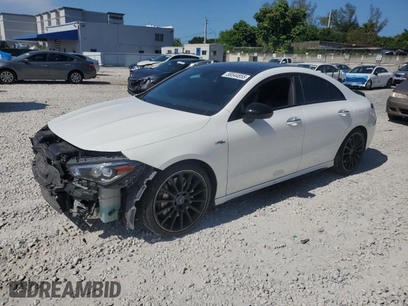 2021 Mercedes-Benz CLA 35 AMG with VIN W1K5J5BB5MN220635, listed as a Copart auction lot 58544855 with 48,776 mi miles and Salvage title. Bid and sale history available at DreamBid. Image 1.