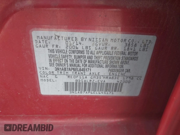2014 Nissan Sentra SV z VIN 3N1AB7AP6EL645171, wystawiony jako IAAI lot #41963853 z przebiegiem 142 563 mil mil oraz . Historia ofert i sprzedaży dostępna na DreamBid. Obrazek 9.