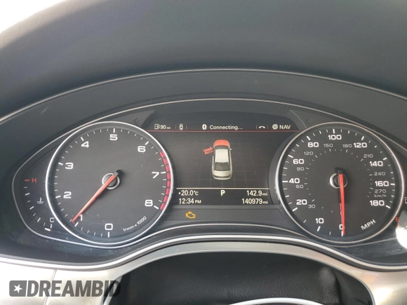 2012 Audi A6 Premium Plus with VIN WAUGGAFC5CN127963, listed as a Copart auction lot 63074335 with 140,979 mi miles and Salvage title. Bid and sale history available at DreamBid. Image 9.
