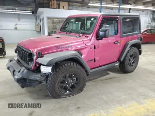 2024 Jeep Wrangler Sport S с VIN 1C4PJXAG1RW337805, выставлен на аукционе Copart как лот 56481195 с пробегом 9 896 миль миль и Списание • Salvage title. История ставок и продаж доступна на DreamBid. Изображение 1.