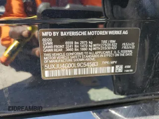 2020 BMW X5 M50i with VIN 5UXJU4C00L9C54563, listed as a Copart auction lot 56119764 with 65,963 mi miles. Bid and sale history available at carsss.com. Image 12.