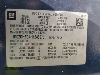 2017 Chevrolet Express Cargo с VIN 1GCZGHFG4H1246075, выставлен на аукционе IAAI как лот 42572068 с пробегом 96 465 миль миль и . История ставок и продаж доступна на DreamBid. Изображение 9.