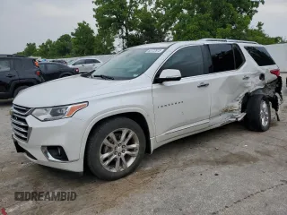 2018 Chevrolet Traverse High Country z VIN 1GNEVKKW5JJ236506, wystawiony jako Copart lot #60722875 z przebiegiem 80 289 mil mil oraz Szkoda całkowita • Salvage title. Historia ofert i sprzedaży dostępna na DreamBid. Obrazek 1.