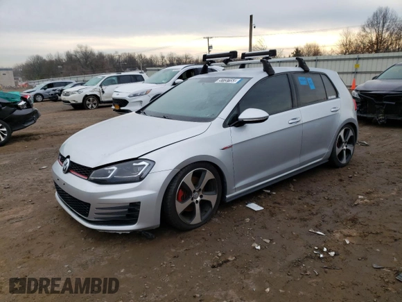 2016 Volkswagen Golf GTI SE with VIN 3VW5T7AU4GM019601, listed as a Copart auction lot 37737153 with 0 mi miles. Bid and sale history available at carsss.com. Image 1.