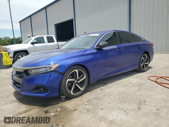 2021 Honda Accord Sport with VIN 1HGCV2F30MA023761, listed as a Copart auction lot 60331485 with 45,242 mi miles and Salvage title. Bid and sale history available at DreamBid. Image 1.