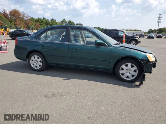 2001 Honda Civic EX with VIN 2HGES267X1H603553, listed as a Copart auction lot 66405794 with 51,269 mi miles and Salvage Title. Bid and sale history available at carsss.com. Image 4.