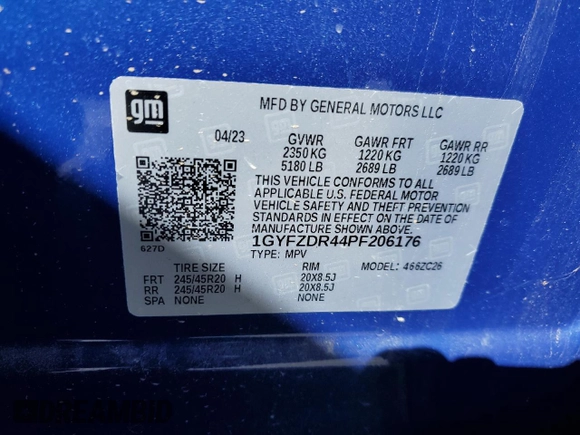 2023 Cadillac XT4 AWD Premium Luxury z VIN 1GYFZDR44PF206176, wystawiony jako Copart lot #46456445 z przebiegiem 3 896 mil mil oraz Szkoda całkowita • Salvage title. Historia ofert i sprzedaży dostępna na DreamBid. Obrazek 13.