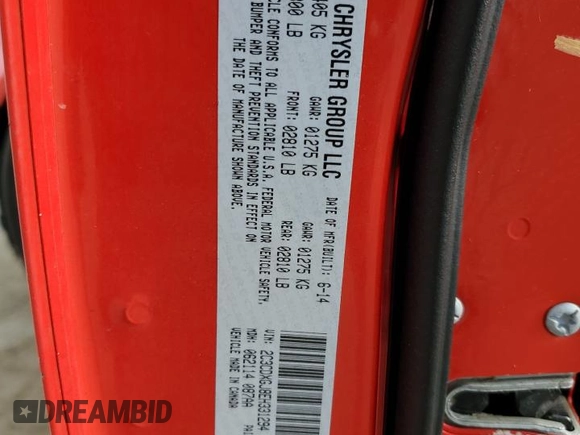 2014 Dodge Charger SRT8 Super Bee with VIN 2C3CDXGJ8EH331294, listed as a Copart auction lot 60352784 with 116,521 mi miles and Salvage Title. Bid and sale history available at carsss.com. Image 15.