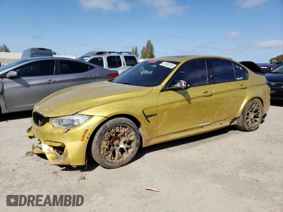 2015 BMW M3 with VIN WBS3C9C53FP803328, listed as a Copart auction lot 47595133 with 50,121 mi miles. Bid and sale history available at carsss.com. Image 1.