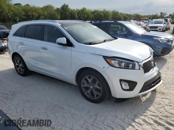 2016 Kia Sorento SX z VIN 5XYPK4A50GG008162, wystawiony jako Copart lot #55602355 z przebiegiem 49 987 mil mil oraz Szkoda całkowita • Salvage title. Historia ofert i sprzedaży dostępna na DreamBid. Obrazek 4.