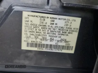 2008 Nissan Altima 2.5 S with VIN 1N4AL21EX8N537979, listed as a Copart auction lot 45853795 with 132,555 mi miles and Salvage Title. Bid and sale history available at carsss.com. Image 15.