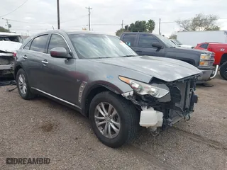 2017 Infiniti QX70 with VIN JN8CS1MU0HM143422, listed as a IAAI auction lot 41123539 with 89,655 mi miles. Bid and sale history available at carsss.com. Image 1.
